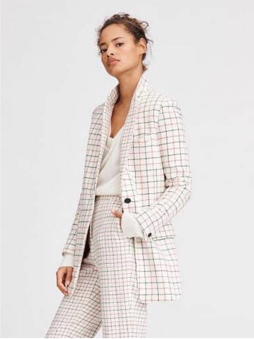 rag & bone Checked Long Blazer